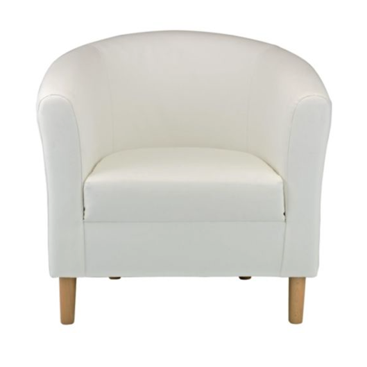 White Leather Tub Chair Gem Exhibitions